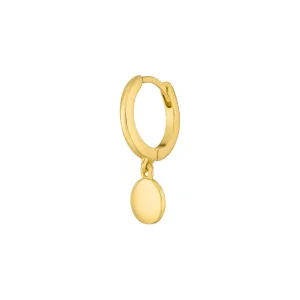 Single Creole PLATELET, 18 K Gelbgold vergoldet-LEAF Hot