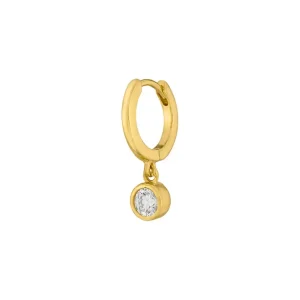 Single Creole PURE, 18 K Gelbgold vergoldet-LEAF Best