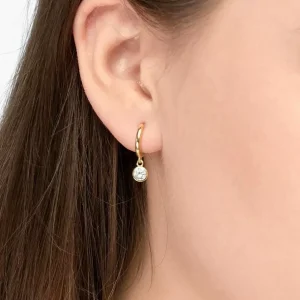 Single Creole PURE, 18 K Gelbgold vergoldet-LEAF Best