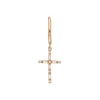 Single Creole SPARKLE CROSS, 18 K Rosegold vergoldet-LEAF Hot