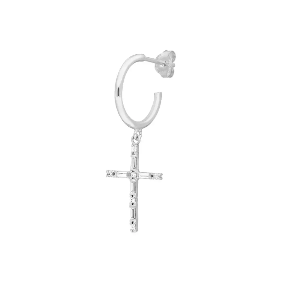 single_creole_sparkle_cro_1-2.webp Single Creole SPARKLE CROSS, 925 Sterlingsilber-LEAF Online