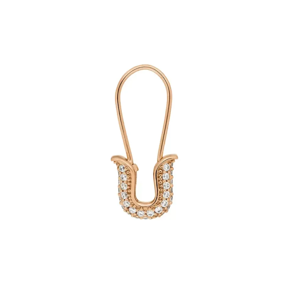 singleohrhnger_safety_pin_1.webp Single-Ohrhänger SAFETY PIN, 18 K Rosegold vergoldet-LEAF Online
