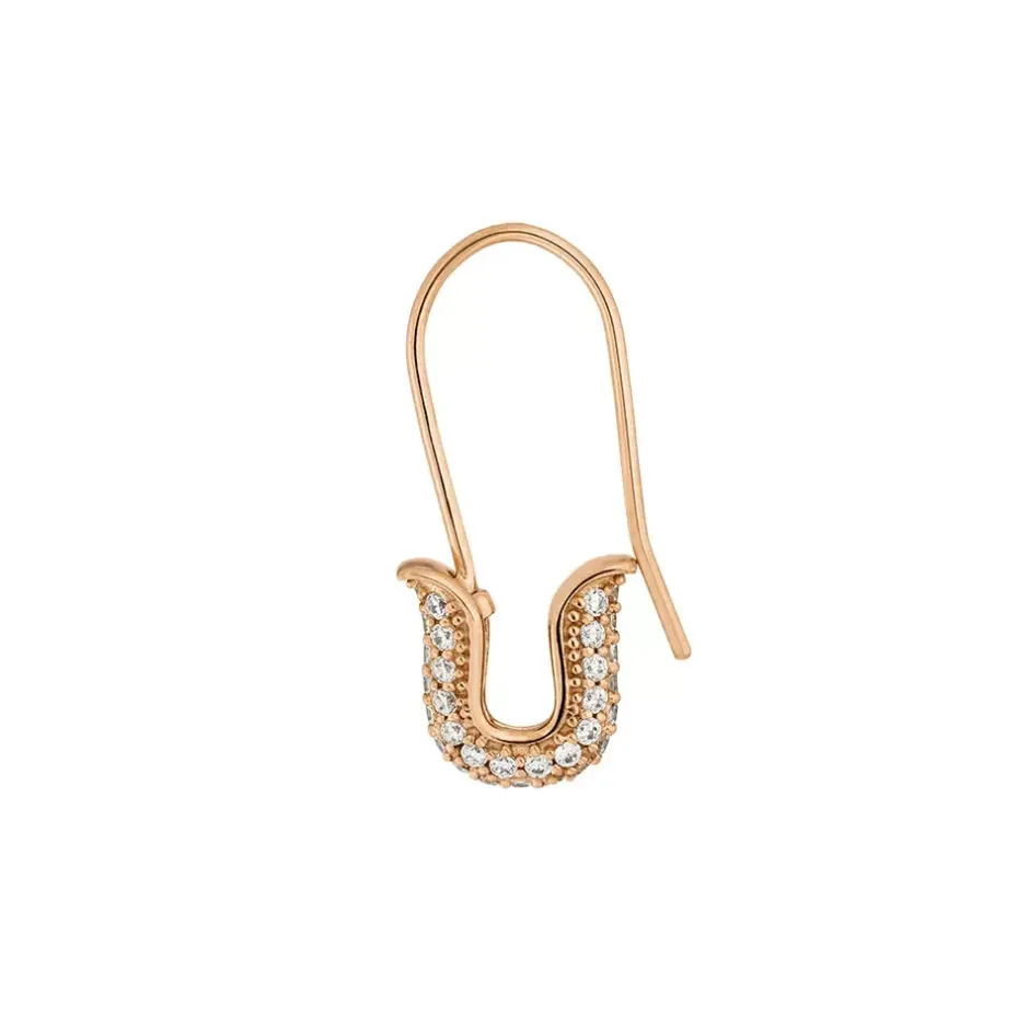 singleohrhnger_safety_pin_3.webp Single-Ohrhänger SAFETY PIN, 18 K Rosegold vergoldet-LEAF Online