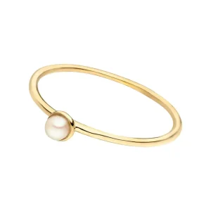 Stacking Ring, Perle, 3mm, 18 K Gelbgold vergoldet-LEAF Discount