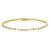 Tennisarmband mit Diamanten, 18 Karat Gelbgold, 3.42ct, 17.0cm-LEAF Sale