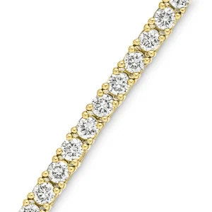 Tennisarmband mit Diamanten, 18 Karat Gelbgold, 3.42ct, 17.0cm-LEAF Sale