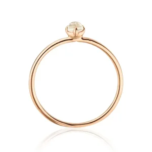 Verlobungsring Cabochon, 14 Karat Rosegold, Mondstein, Gr.52-LEAF Sale