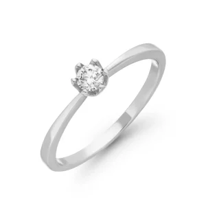 Verlobungsring Classic Solitair 0,14ct, 14 Karat Weißgold-LEAF Clearance