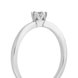 Verlobungsring Classic Solitair 0,14ct, 14 Karat Weißgold-LEAF Clearance