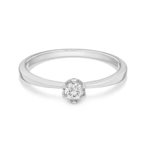 Verlobungsring Classic Solitair 0,14ct, 14 Karat Weißgold-LEAF Clearance