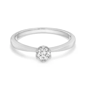 Verlobungsring Classic Solitair 0,25ct, 14 Karat Weißgold-LEAF Fashion