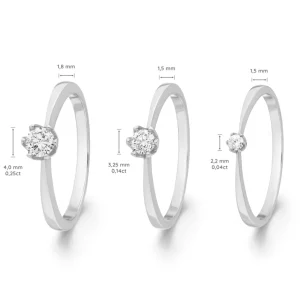 Verlobungsring Classic Solitair 0,25ct, 14 Karat Weißgold-LEAF Fashion