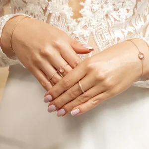Verlobungsring DAZZLE mit Diamanten, 14 Karat Rosegold-LEAF Sale