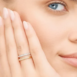 Verlobungsring DAZZLE mit Diamanten, 14 Karat Weißgold-LEAF Online