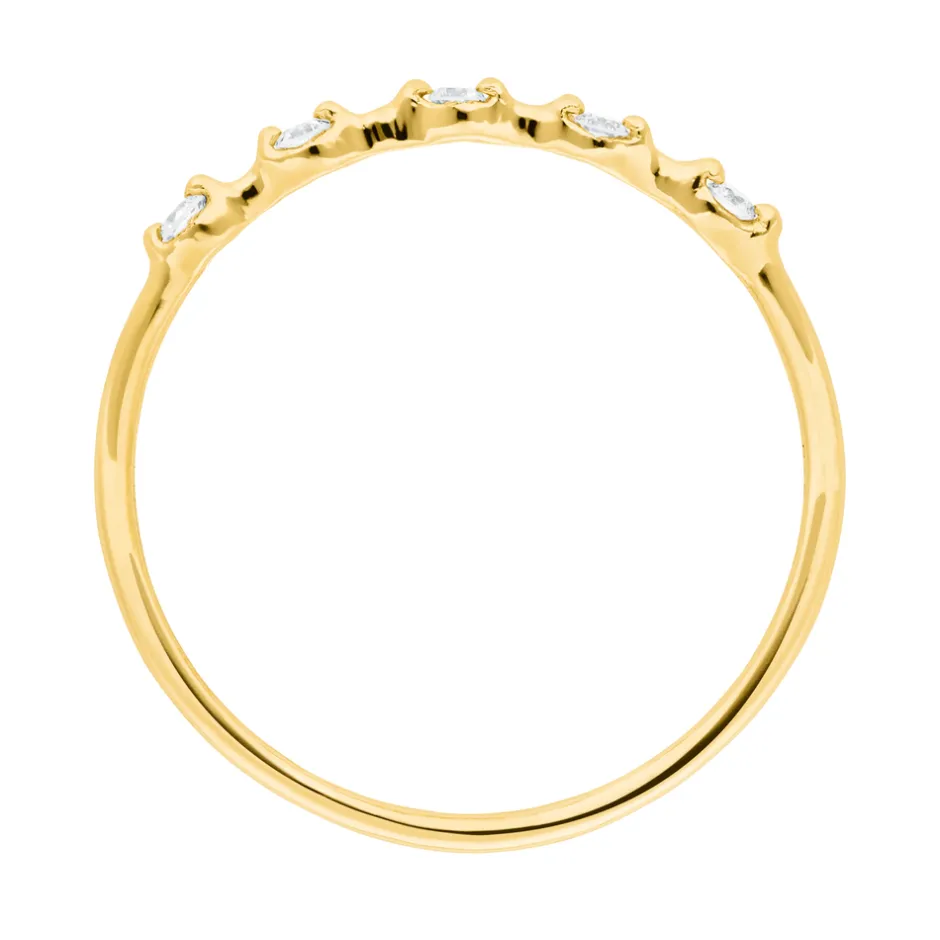 verlobungsring_mit__diama_2.webp Verlobungsring mit 5 Diamanten, 14 Karat Gelbgold-LEAF Sale