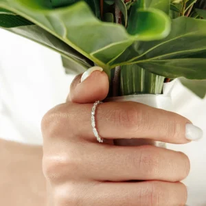 Verlobungsring mit Baguette Diamanten, 14 Karat Gelbgold-LEAF Online