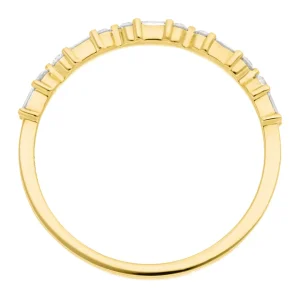 Verlobungsring mit Baguette Diamanten, 14 Karat Gelbgold-LEAF Online