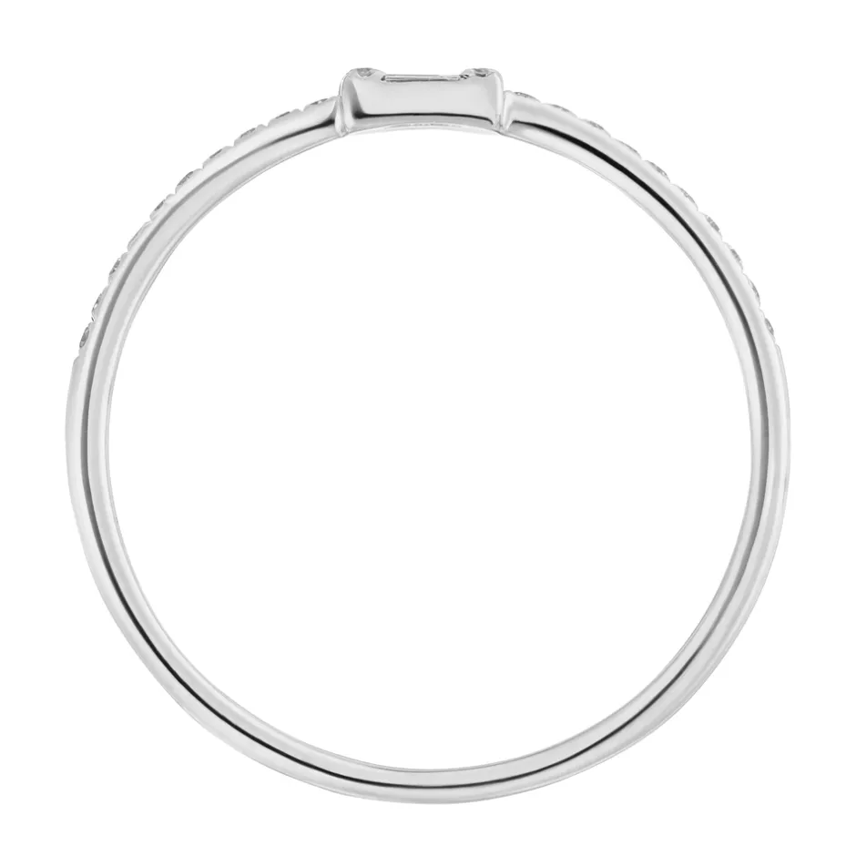 verlobungsring_mit_diaman_7.webp Verlobungsring mit Diamanten, Tiny Baguette, 14 Karat Weißgold-LEAF Sale