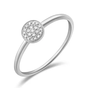 Verlobungsring Pave in 18 Karat Weißgold mit Diamanten-LEAF Clearance