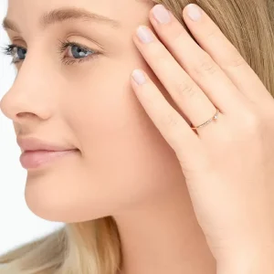 Verlobungsring Petite, White Diamond, 14 Karat Gelbgold-LEAF Outlet