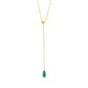 Y-Halskette Gem Drop, Grüner Achat, 18 Karat Gelbgold vergoldet-LEAF Discount