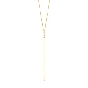 Y-Halskette ICE CUBE, 18 Karat Gelbgold vergoldet-LEAF Clearance