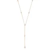 Y-Halskette Pure mit Zirkonia, 18 Karat Rosegold vergoldet-LEAF Sale